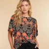 Tops & T-Shirts | Geisha Fashion Geisha Dames Top Met Print 43237-20