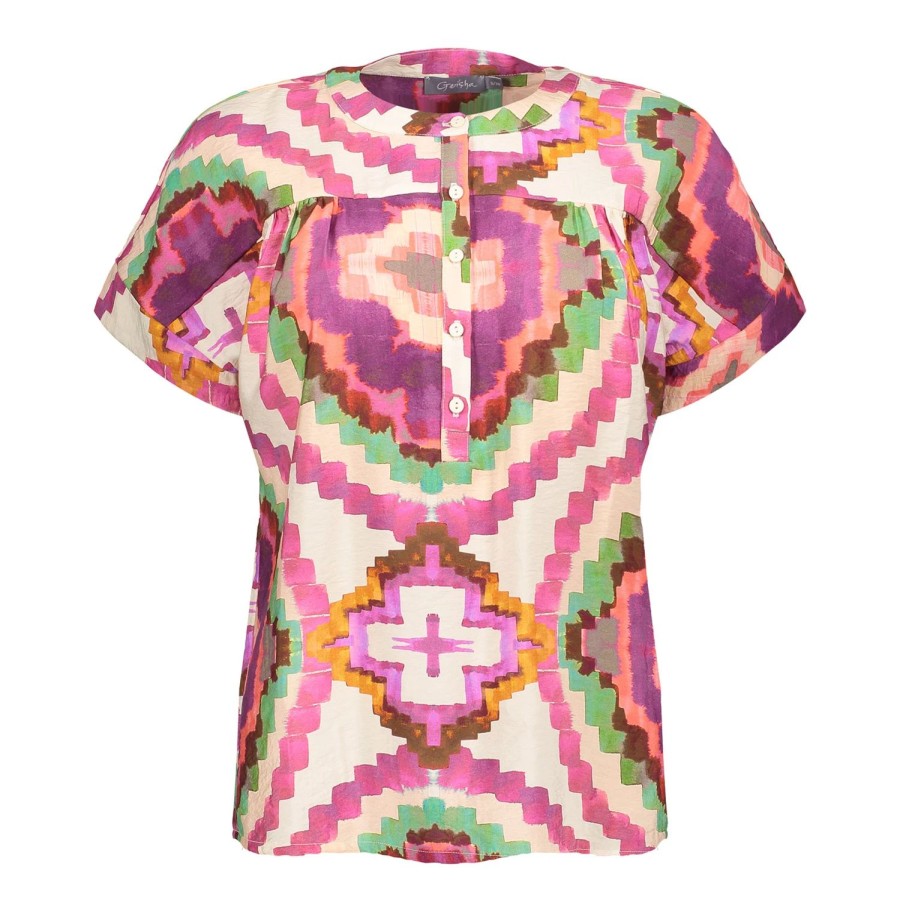 Tops & T-Shirts | Geisha Fashion Geisha Dames Top Met Print 43234-20