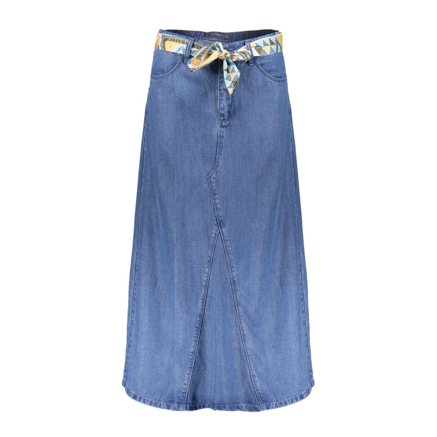 Rokken | Geisha Fashion Geisha Dames Denim Maxi Rok 46001-10