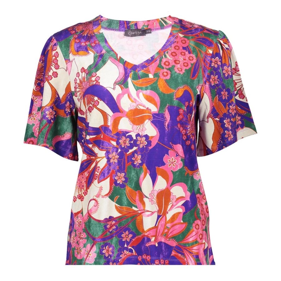 Tops & T-Shirts | Geisha Fashion Geisha Dames Top Met Kleurrijke Print 42340-60 Jazz