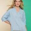 Tops & T-Shirts | Geisha Fashion Geisha Dames Top Met Denim Look 43000-10