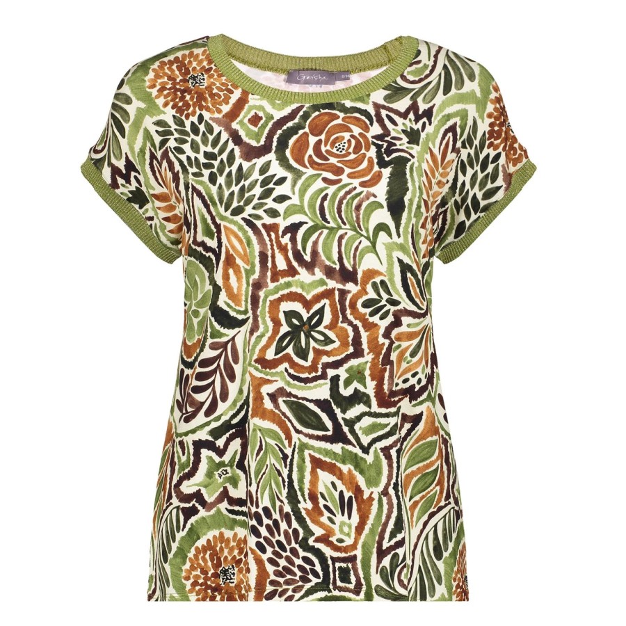 Tops & T-Shirts | Geisha Fashion Geisha Dames Top Met Print 42053-60 Sarah