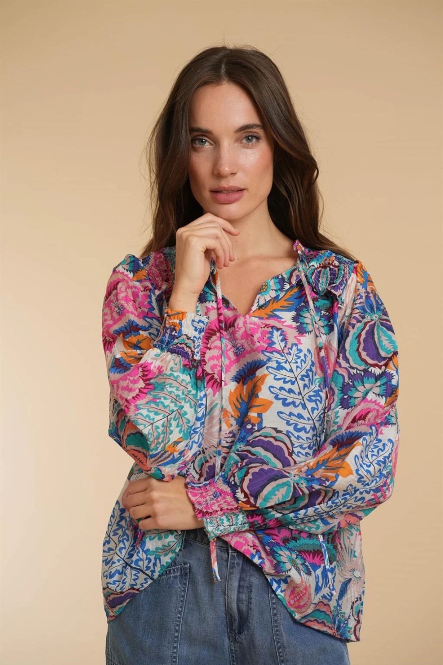 Tops & T-Shirts | Geisha Fashion Geisha Dames Top Met Print 43123-26