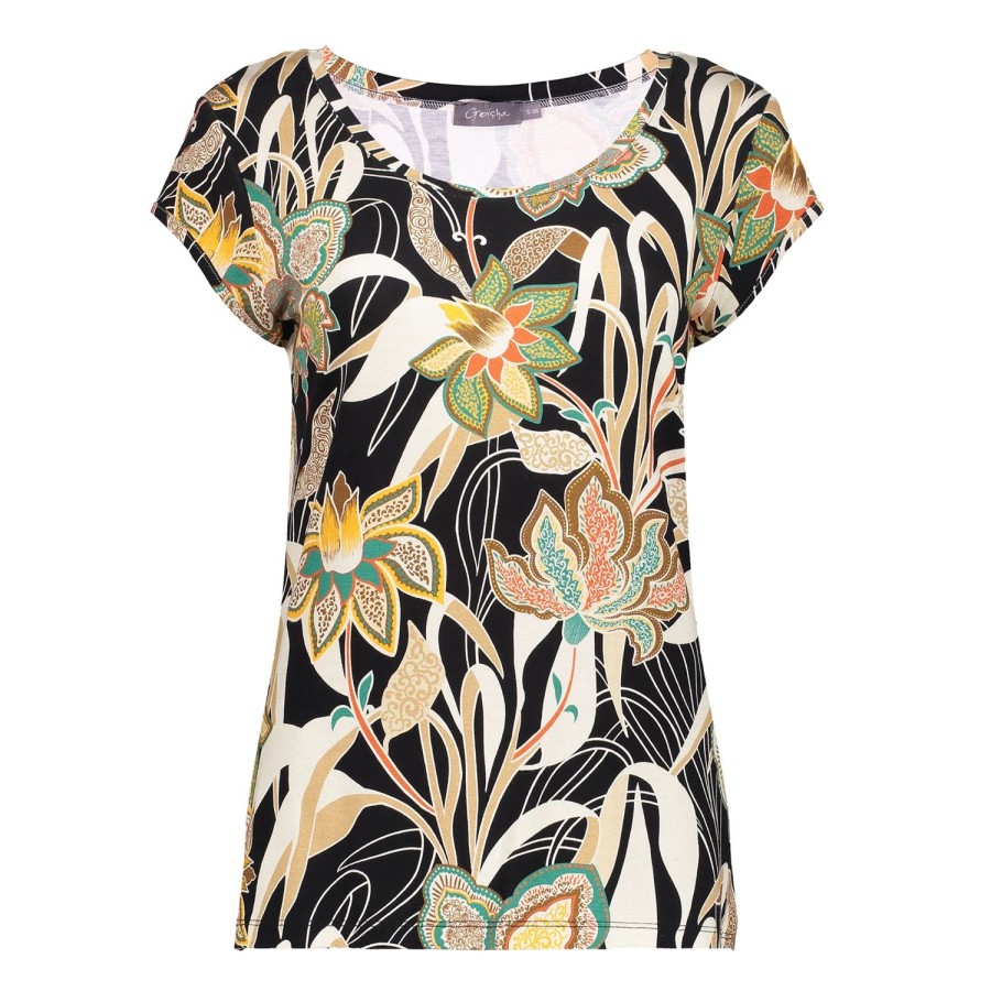 Tops & T-Shirts | Geisha Fashion Geisha Dames Tricot Top Met Print 42052-60 Kate