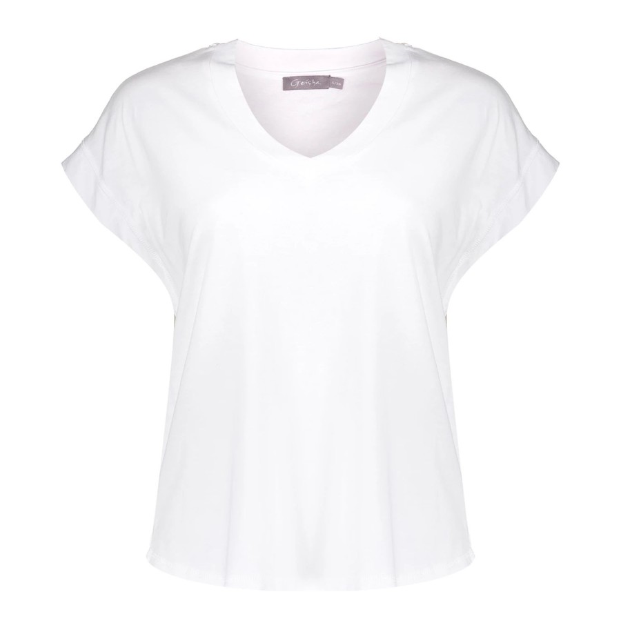 Tops & T-Shirts | Geisha Fashion Geisha Dames Basic T-Shirt Met V-Hals 42001-10