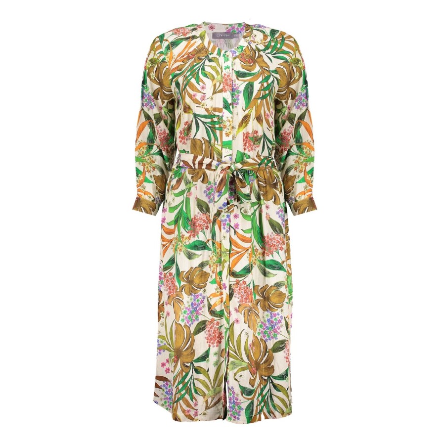 Jurken & Jumpsuits | Geisha Fashion Geisha Dames A-Lijn Jurk Met Bloemige Print 47230-20