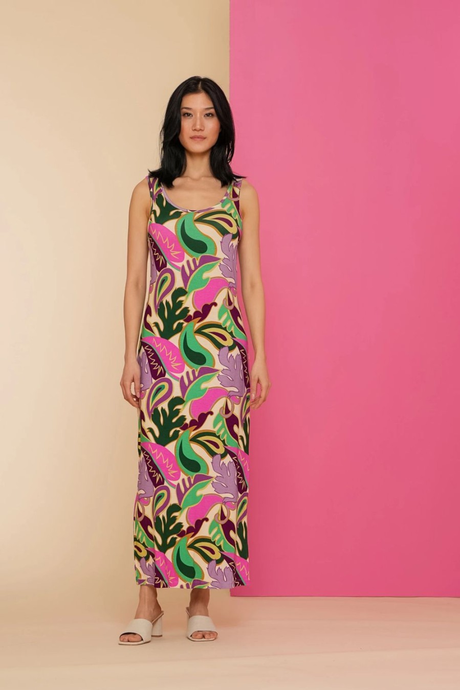 Jurken & Jumpsuits | Geisha Fashion Geisha Dames A-Lijn Jurk Met Print 47132-60 River