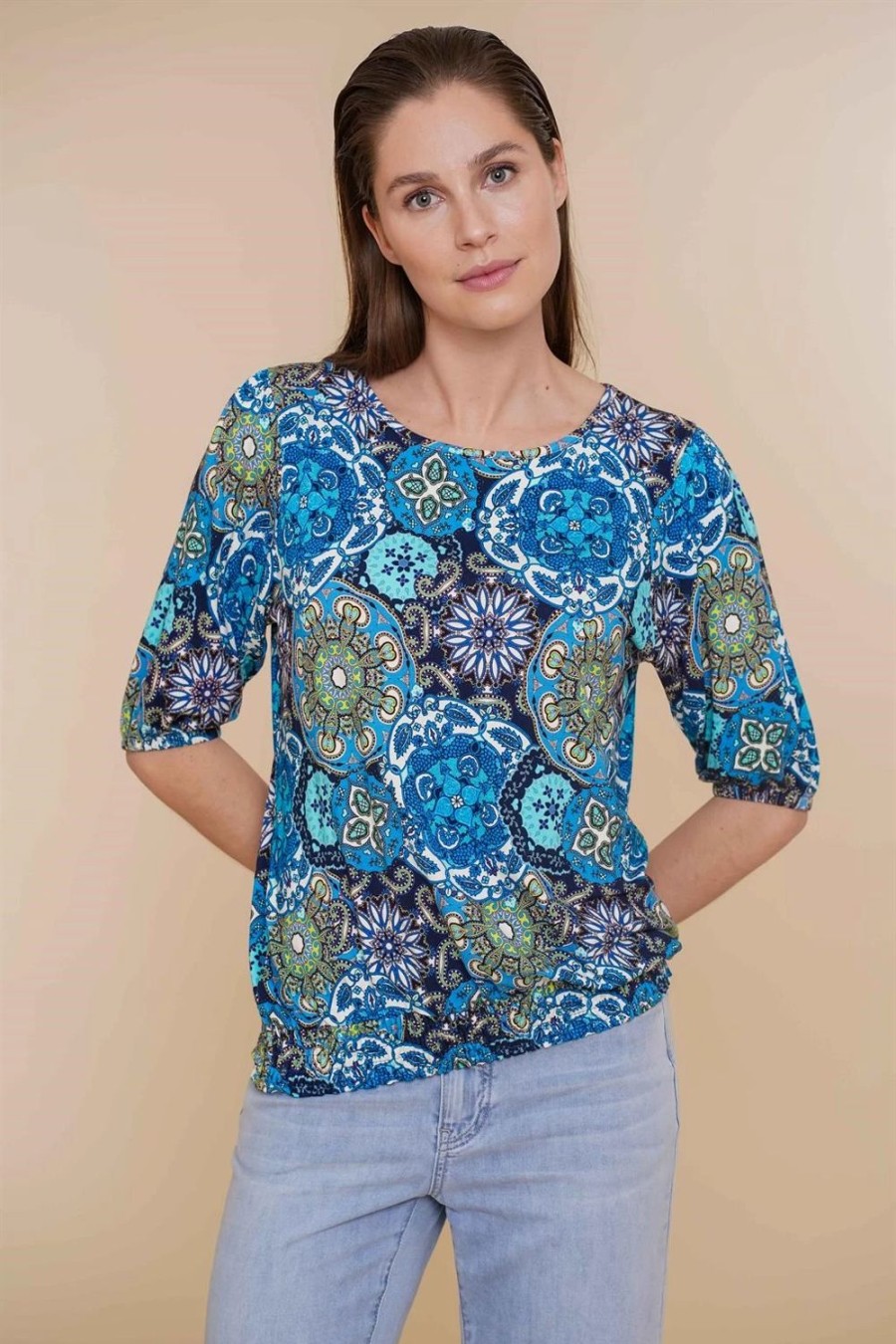 Tops & T-Shirts | Geisha Fashion Geisha Dames Top Met Pofmouwen 42055-60 Ella