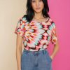 Tops & T-Shirts | Geisha Fashion Geisha Dames Flower Power Top 42383-20