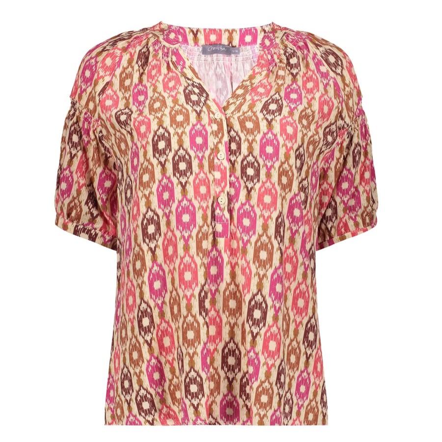 Tops & T-Shirts | Geisha Fashion Geisha Dames Blouse Met Pofmouwen 43252-20