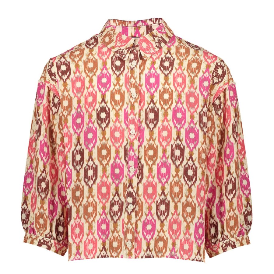 Tops & T-Shirts | Geisha Fashion Geisha Meisjes Blouse Ikat Print 43270K-20