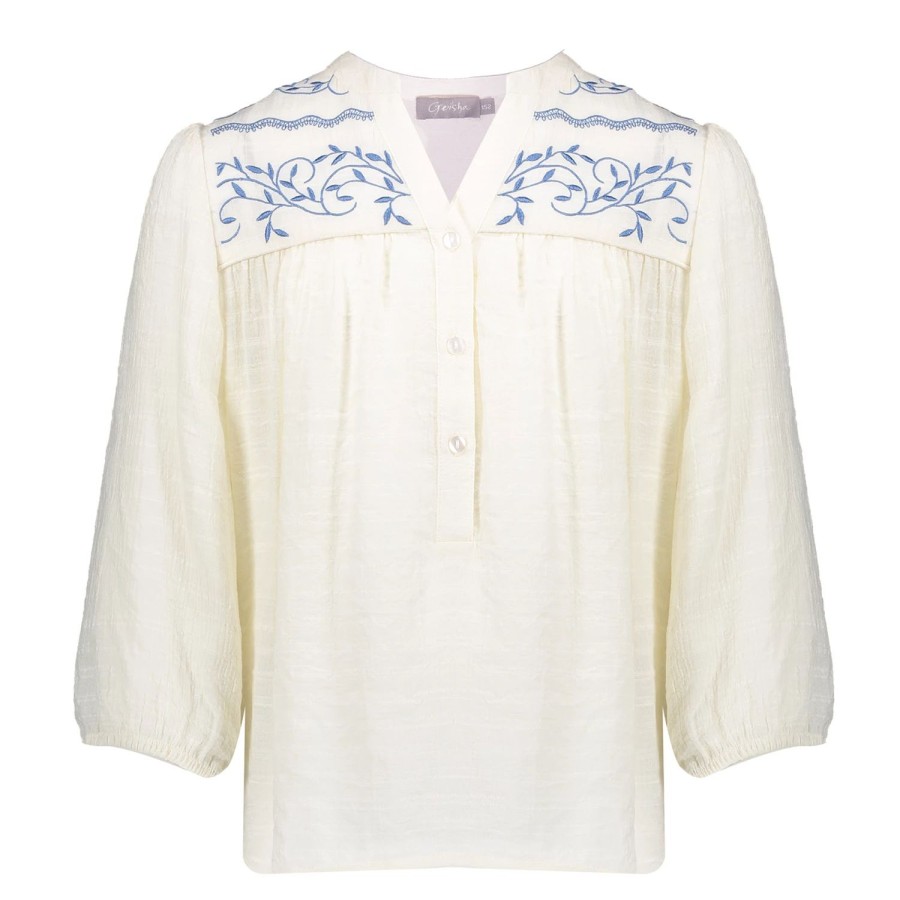 Tops & T-Shirts | Geisha Fashion Geisha Meisjes Broderie Top 43069K-14